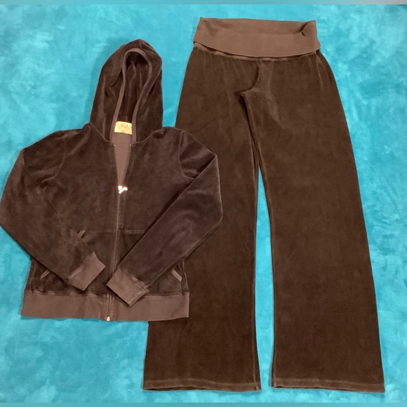 Juicy Couture 90s Velour Pants 32 x 32 Zip Up Hoodie Tracksuit - Picture 4 of 15